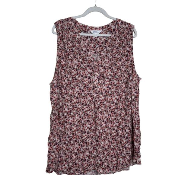 Market & Spruce Prat Henley Sleeveless Top Multicolor NWT Size 2X - Picture 2 of 8